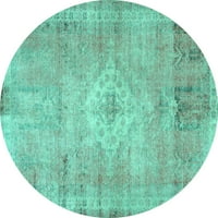 Tradicionalni unutarnji tepisi, Okrugli Perzijski tirkizno plavi, promjera 8 inča