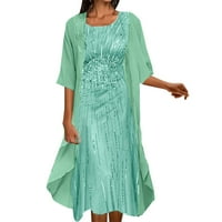 ženska Midi haljina veličine plus s printom u A-liniji haljina kratkih rukava s volanima elegantna haljina sa
