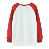 ;/ Ženska proljetna / jesenska pulover majica s okruglim vratom, labavi tiskani vrhovi, rasprodaja, crvena Veličina;