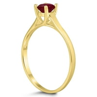 Ženski okrugli prsten od 10k Rubina od žutog zlata