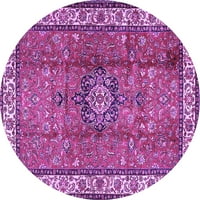 Tradicionalni perzijski tepisi za sobe okruglog presjeka u ljubičastoj boji, 4' okrugli