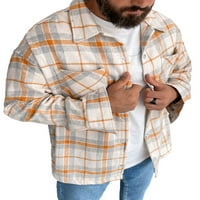 LUMONTO MENS jakni gumb Donji kaput kaputa s kapuljačam Club Orcoats rever vrat nadmašuje narančasta xl