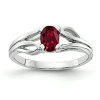 6K Rubin prsten od bijelog zlata izrađen u ovalnom obliku s 6K bijelim zlatnim rubinom