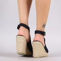 Ženske sandale majke Day Pokloni solidna ležerna kaiševa sa sandalama rimske klinove za žene Dressy Summer Black