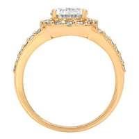 2. ovalni rez prozirnog imitiranog dijamanta od žutog zlata 18K ugraviran za godišnjicu vjenčanja, zaručnički