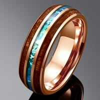 Havajski volframski prsten Khao amu školjke Abalone zaručnički prsten za 2 Veličina 14