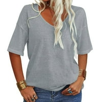 Ženska ljetna ležerna Majica U Stilu tunike, jednobojna ležerna Vintage boho majica s okruglim vratom, duga košulja