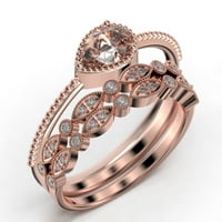 Minimalistički 2K morganit prsten od kruške s dijamantnim moissanitom klasični zaručnički prsten Moderni zaručnički