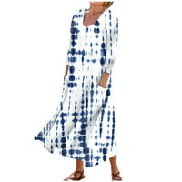 Haljine za žene Rasprodaja ljetna haljina casual s printom Udobna modna Duljina rukava džep Plava;