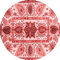 Tvrtka alt pere u stroju okrugle moderne prostirke u orijentalnom stilu u crvenoj boji, okrugle 6 inča