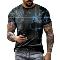 CLLIOS MENS Grafički tee casual 3D košulja za ispis tanka fit kratki rukav gornji rukav na creve fitness majice