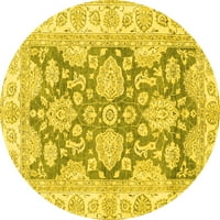 Ahgly Company zatvoreni okrugli orijentalni žuti tradicionalni prostirke, 7 'krug