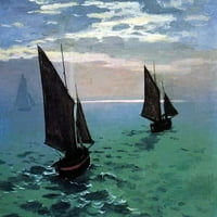 Le Havre-izlazak ribarskih brodova iz luke, plakat Claudea Moneta