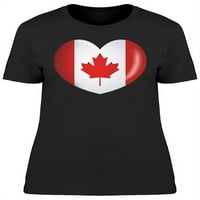 Srčana zastava, kanadska majica žena -imaga -Shutterstock, žensko maleno