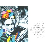 ArtSyquotes Black Modern Framed muzejski umjetnički tisak pod nazivom - Frida Kahlo Citat: Snovi ili noćne more