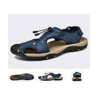 Muške prozračne Brzosušeće sandale za hodanje s ravnim potplatom, udobne Ležerne ravne cipele na plaži s izrezima