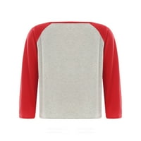 Ženska majica za Valentinovo za Valentinovo, Casual pulover s kontrastnim printom dugih rukava s okruglim vratom
