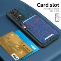 Futrola za novčanik za novčanik za telefon, tanka kožna zaštita od sudara s utorom za memorijsku karticu, Zaštita