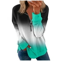 Twingheirt za žene mekani dodir klasični gradijentni dugim rukavima u boji zip bluze vrhovi