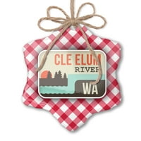 Božićni ukras USA Rivers Cle Elum River - Washington Red Plaid Neonblond