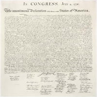 Deklaracija neovisnosti Kontinentalnog kongresa Sjedinjenih Država Philadelphia umjetnički tisak na ispruženom