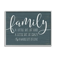 Stupell IndustriesFamily Loud Crazy LoveFramed Wall Art by Letter and Comnied