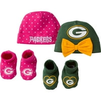 Green Bay Packers set za bebe djevojčice, kape i čizme, 4-komad