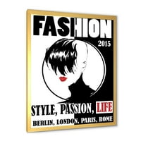 DesignArt 'Style Passion Life Fashion Woman III' Vintage uokvireni umjetnički tisak