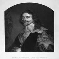 Charles I. Nking iz Velike Britanije i Irske, 1625-1649. Graviranje Eduarda Mandela, nakon slike Anthonyja Van