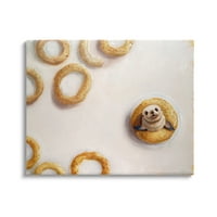Stupell Industries morski lav pečat za plivanje zdjelica žitarica mlijeka platno zidna umjetnost, 16, dizajn Lucia