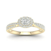 Imperijalno 10k žuto zlato 1CT TDW okrugli dijamantski halo zaručnički prsten