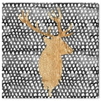 Wynwood Studio životinje zidne umjetničke platnene zglobove noćni jeleni zoološki vrt i divlje životinje - zlato,