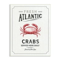 Stupell Industries Fresh Atlantic Crabs Vintage Nautical Food Advertiment 19, Dizajn Nine Pierce