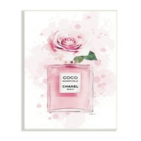 Stupell Industries Pink Cvjetni parfem modni glam dizajn zidna ploča Amanda Greenwood