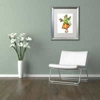 Zaštitni znak likovna umjetnost Toadstool Sitter - Zmaj Canvas Art by Jennifer Nilsson, White Matte, Silver Frame