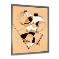 DesignArt 'Sažetak kompozicije obojenog geometrijskog v' modernog uokvirenog umjetničkog tiska