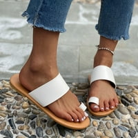 Ženske dame casual prstenasti nožni prst ravne papuče sandale sklinjače vanjske cipele