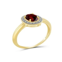 1. Carat T.G.W. Garnet dragulj i naglasak bijeli dijamantni prsten
