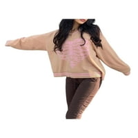 Ženska V vratna dukserica lubanja grafičke majice dugih rukava Top Pulover pleteni džemperi Party Street odjeća