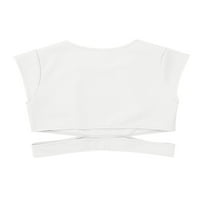 Sportska majica za djevojčice kratkih rukava s izrezom u struku crop top na aktivnoj majici bez rukava sportska