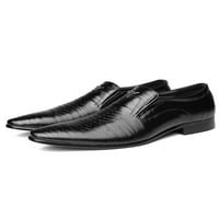 Muške natikače; cipele u poslovnom stilu; Oksfordice s četvrtastim prstima; uredske neklizajuće mokasine; crna