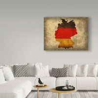 Zaštitni znak likovna umjetnost 'Njemačka seoska zastava Karta platnene umjetnosti Red Atlas Designs