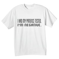 Što je, zaboga, majica unise - testirao sam strpljenje, negativno sam - bijela - xl