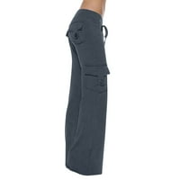 Teretne hlače u donjem rublju ženske jesenske tajice za vježbanje elastični struk džep na kopčanje široke joga