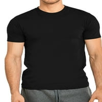 Muška majica s okruglim vratom s kratkim rukavima od mekog pamuka teške težine, Crna, broj, Količina, pakiranje
