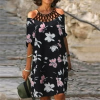 Sunčane haljine ženske ljetne Ležerne košulje kratkih rukava s ramena midi sundresses za žene Plus size cvjetna