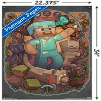 Zidni poster Minecraft-Steve Nouveau s gumbima, 22.375 34