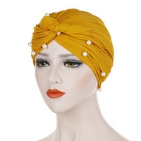 Hesxuno šeširi za žene s rakom žene biserne perle Indije Hat muslimanski rak Chemo Chemo Beanie Turban Wrap CAP