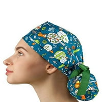 Omoti za dugu kosu za žene radna odjeća šeširi za piling sa slatkim printom podesivi šeširi s vrećicama na leđima