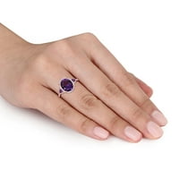 Donje prsten Miabella s 2-karatno afričkim ametist ovalnog rez T. G. W. i триллиантовой rez i dragulj okrugli